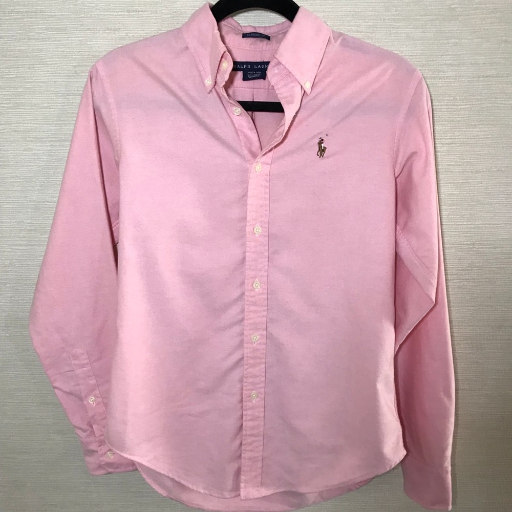 Ralph Lauren Pink Classic Fit Button Down Sz 2